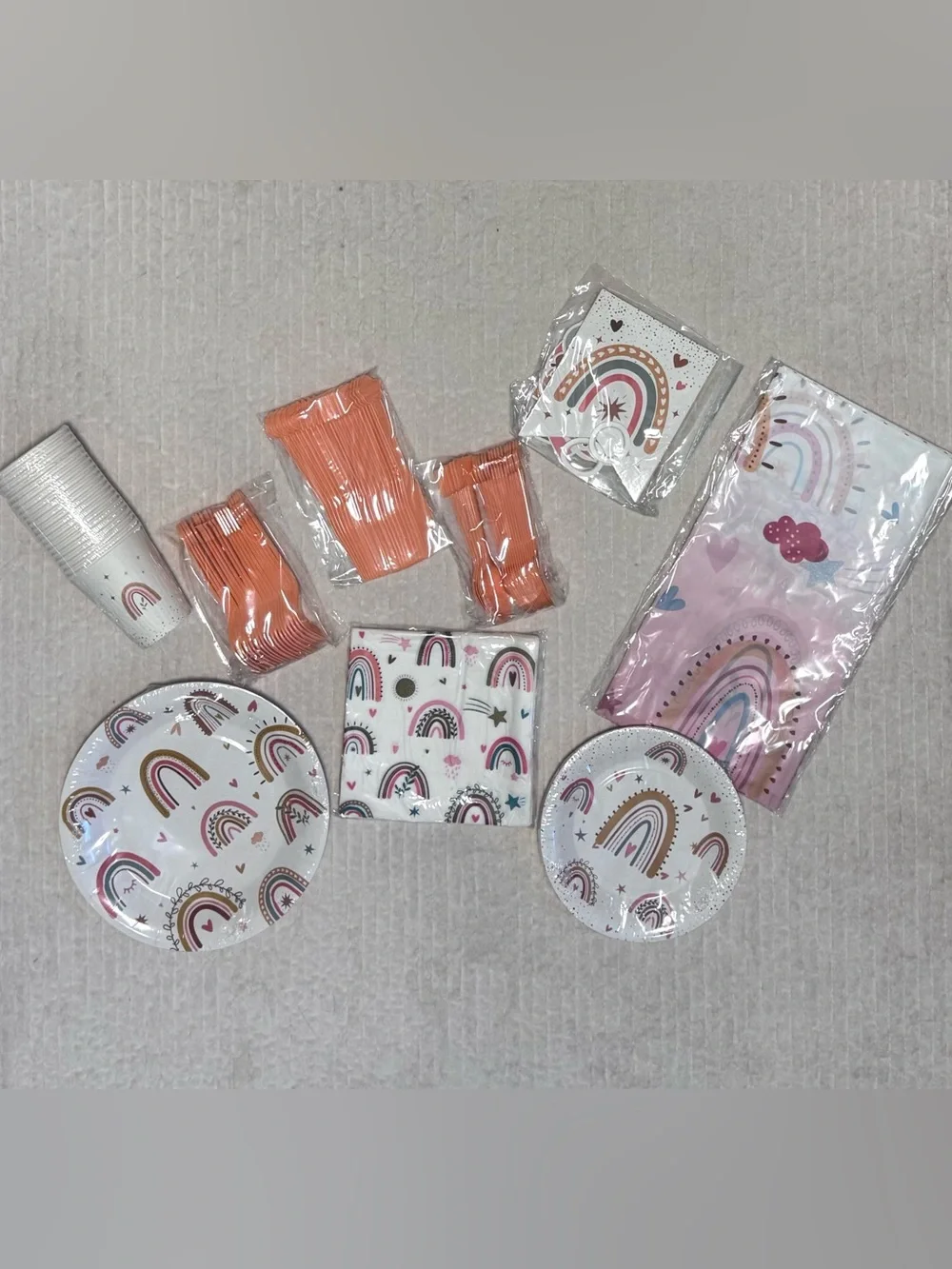 New Boho Rainbow Birthday 145 Piece Party Supplies (2 Sets Available)